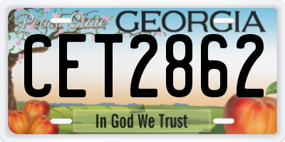 GA license plate CET2862