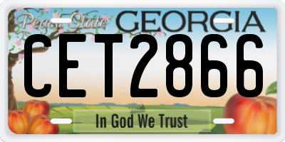 GA license plate CET2866
