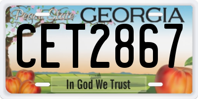 GA license plate CET2867