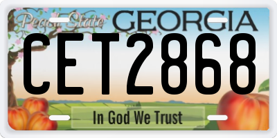 GA license plate CET2868