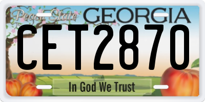 GA license plate CET2870