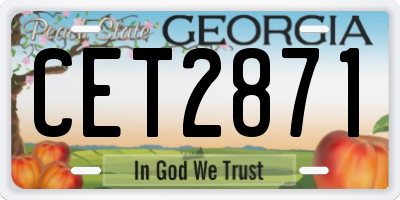 GA license plate CET2871