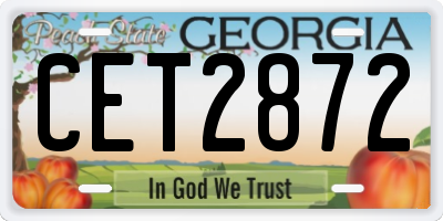 GA license plate CET2872