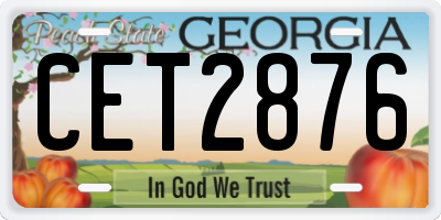 GA license plate CET2876