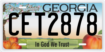 GA license plate CET2878