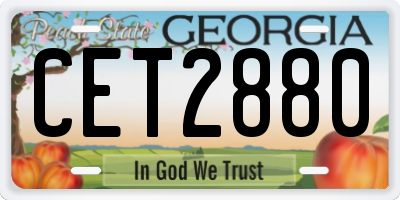 GA license plate CET2880