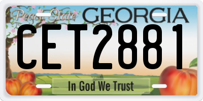 GA license plate CET2881