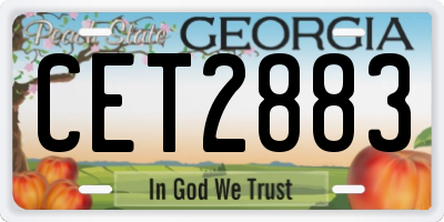 GA license plate CET2883