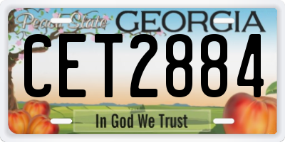 GA license plate CET2884