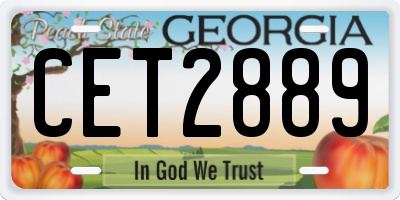 GA license plate CET2889