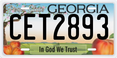 GA license plate CET2893