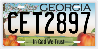 GA license plate CET2897