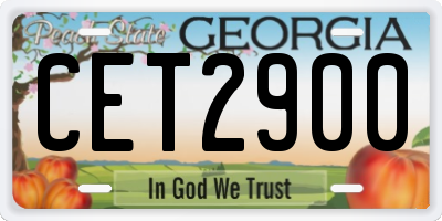 GA license plate CET2900