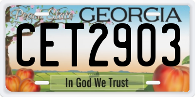 GA license plate CET2903