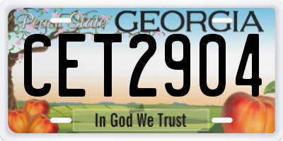 GA license plate CET2904