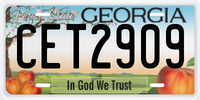 GA license plate CET2909