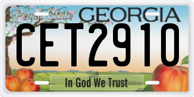 GA license plate CET2910