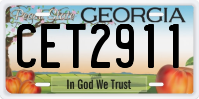 GA license plate CET2911