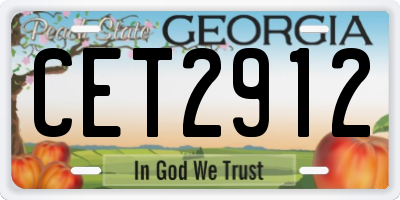 GA license plate CET2912