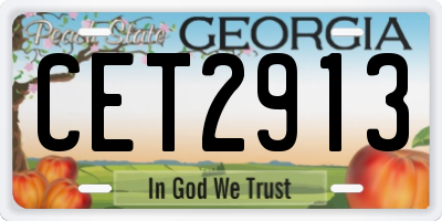 GA license plate CET2913
