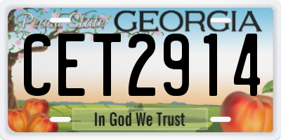 GA license plate CET2914