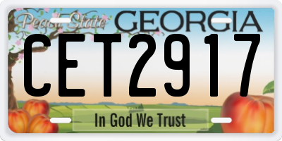 GA license plate CET2917