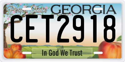 GA license plate CET2918