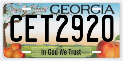 GA license plate CET2920