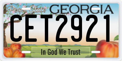 GA license plate CET2921