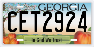 GA license plate CET2924