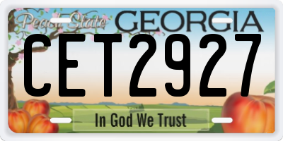 GA license plate CET2927