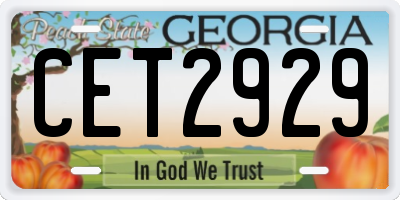 GA license plate CET2929