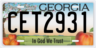 GA license plate CET2931