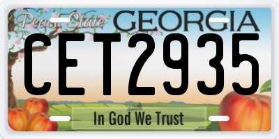 GA license plate CET2935