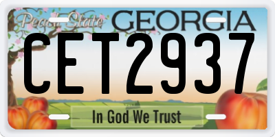 GA license plate CET2937