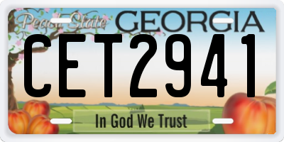 GA license plate CET2941