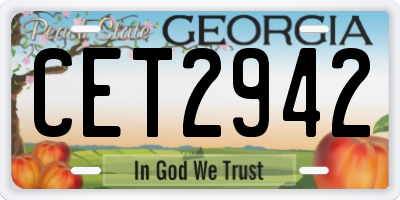 GA license plate CET2942