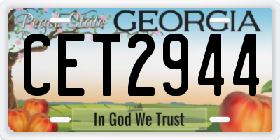GA license plate CET2944