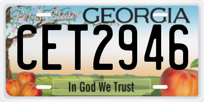 GA license plate CET2946