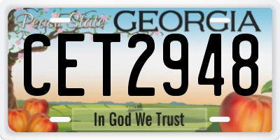 GA license plate CET2948