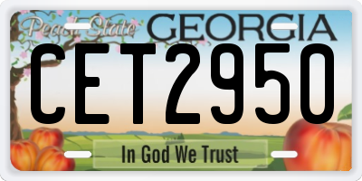 GA license plate CET2950