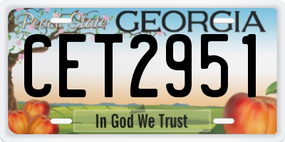 GA license plate CET2951