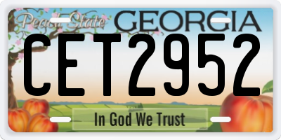 GA license plate CET2952
