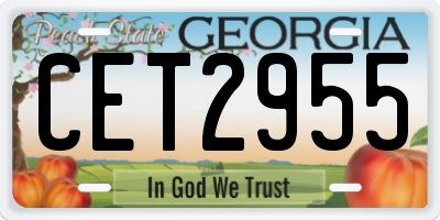 GA license plate CET2955