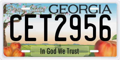 GA license plate CET2956