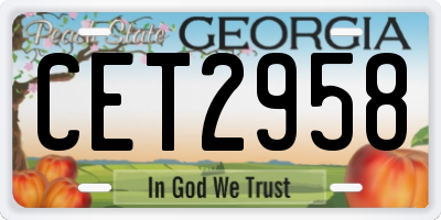 GA license plate CET2958