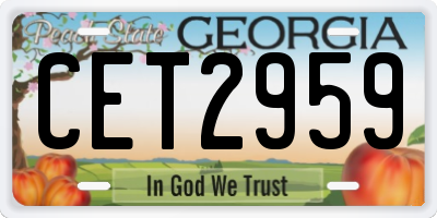 GA license plate CET2959