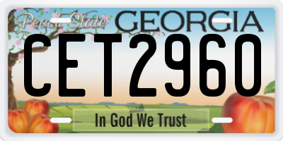 GA license plate CET2960