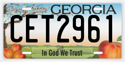 GA license plate CET2961