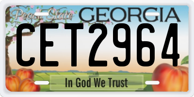 GA license plate CET2964